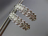 ESTATE WIDE 1CT DIAMOND 14KT WHITE GOLD 3D FLORAL UMBRELLA HOOP HANGING EARRINGS