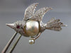 ESTATE .93CT DIAMOND AAA RUBY & SOUTH SEA PEARL 14KT WHITE GOLD BIRD BROOCH PIN