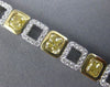 WHITE & FANCY YELLOW 8.33CT DIAMOND 18KT TWO TONE GOLD 3D SQUARE TENNIS BRACELET