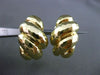 ESTATE LARGE 14KT YELLOW GOLD 3D DIAMOND CUT MULTI WAVE CLIP ON EARRINGS 13mm