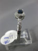 ESTATE 1.08CT DIAMOND & AAA SAPPHIRE 18K WHITE GOLD CLASSIC OVAL ENGAGEMENT RING