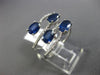 ESTATE LARGE 2.41CT DIAMOND & AAA OVAL SAPPHIRE 14KT WHITE GOLD MULTI ROW RING