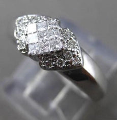 ESTATE WIDE .35CT ROUND & PRINCESS DIAMOND 14KT WHITE GOLD FUN RING #23473