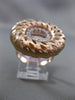 ESTATE LARGE .30CT DIAMOND 14KT WHITE & ROSE GOLD 3D FLOWER OPEN LEAF FUN RING