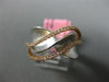 ESTATE WIDE .31CT PINK DIAMOND 18KT WHITE & ROSE GOLD MULTI ROW X LOVE FUN RING