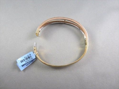 ANTIQUE WIDE 1.79CTW DIAMOND 18K TRI COLOR GOLD MULTI ROW BANGLE ONE OF A KIND!!
