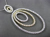 ESTATE LARGE 2.21CT DIAMOND 18KT WHITE & YELLOW GOLD MULTI OVAL FLOATING PENDANT