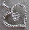 ESTATE .10CT DIAMOND 14KT WHITE GOLD 3D OPEN HEART FLOWER LOVE FLOATING PENDANT