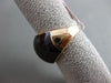 ESTATE WIDE .20CT DIAMOND & BURGUNDY ENAMEL 14KT ROSE GOLD OVAL ETOILE FUN RING