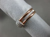 ESTATE WIDE .54CT DIAMOND 18KT 2 TONE GOLD CLASSIC PAVE WEDDING ANNIVERSARY RING