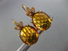 ANTIQUE LARGE 15.15CT DIAMOND & AAA CITRINE 14KT YELLOW GOLD 3D HANGING EARRINGS