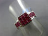 ESTATE WIDE 3.07CT DIAMOND & RUBY 18KT WHITE GOLD SQUARE FRIENDSHIP PROMISE RING