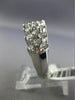 ESTATE WIDE 2.13CT DIAMOND 14K WHITE GOLD 3 ROW PYRAMID WEDDING ANNIVERSARY RING