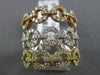 ESTATE LARGE 1.42CT DIAMOND 18K WHITE YELLOW ROSE GOLD CIRCLE OF LIFE 3 ROW RING