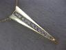 ESTATE LARGE & LONG .50CT DIAMOND 14KT YELLOW GOLD 3D JOURNEY V SHAPE NECKLACE