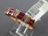 ESTATE .76CT DIAMOND & AAA RUBY 14K ROSE GOLD CLASSIC WEDDING ANNIVERSARY RING