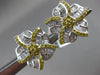 ESTATE 2.63CT WHITE & YELLOW DIAMOND 18KT WHITE GOLD 3D FLOWER CLIP ON EARRINGS