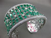LARGE 24.73CT DIAMOND & AAA COLOMBIAN EMERALD 18KT WHITE GOLD 3D BANGLE BRACELET