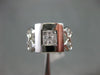 ESTATE WIDE .18CT DIAMOND 18K WHITE GOLD CLASSIC SQUARE FILIGREE FUN RING #14322