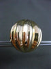 ESTATE LARGE 14KT YELLOW GOLD 3D CIRCULAR PUMPKIN RIDGED CLIP ON EARRINGS