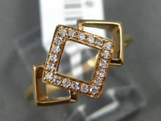 ESTATE .10CT DIAMOND 14KT ROSE GOLD 3D SQUARE LOVE KNOT PAST PRESENT FUTURE RING