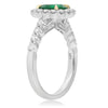 2.11CT DIAMOND & AAA COLOMBIAN EMERALD 14K TWO TONE GOLD 3D HALO ENGAGEMENT RING