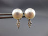 ESTATE .30CT DIAMOND & AAA SOUTH SEA PEARL 18KT WHITE GOLD 3D EARRINGS #12125