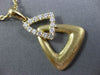 ESTATE LARGE .42CT DIAMOND 18K YELLOW GOLD MATTE & SHINY DOUBLE TRIANGLE PENDANT