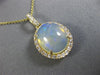 ESTATE 3.73CT DIAMOND & AAA OPAL 14KT YELLOW GOLD 3D CLASSIC OVAL HALO PENDANT