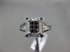 ESTATE .50CT WHITE & BLACK DIAMOND 14KT WHITE GOLD CLUSTER SQUARE FILIGREE RING