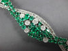 ESTATE EXTRA LARGE 24.58CT DIAMOND & AAA EMERALD 18KT WHITE GOLD TENNIS BRACELET