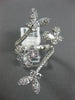 ESTATE EXTRA LARGE 1.73CT DIAMOND 18KT WHITE GOLD 3D MULTI BUTTERFLY LOVE RING