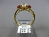 ESTATE 1.33CT DIAMOND & AAA RUBY 14K YELLOW GOLD CLASSIC 3 STONE ENGAGEMENT RING