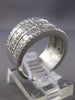 ESTATE LARGE 2.49CT DIAMOND 14K WHITE GOLD 3D MULTI ROW WEDDING ANNIVERSARY RING