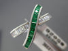 ESTATE WIDE .99CT DIAMOND & EMERALD 14KT GOLD INFINITY X LOVE CRISS CROSS RING