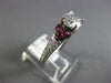 ESTATE 1.46CT DIAMOND & AAA RUBY 14KT WHITE GOLD 3D HEART SHAPE ENGAGEMENT RING