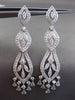 ESTATE LARGE 2.0CT DIAMOND 18KT WHITE GOLD FILIGREE MILGRAIN HANGING EARRINGS