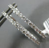 ESTATE LARGE 1.50CT DIAMOND 14KT WHITE GOLD 3D DOUBLE SIDED HOOP HUGGIE EARRINGS