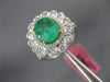 ESTATE LARGE 3.01CT DIAMOND & AAA EMERALD 18KT TWO TONE GOLD 3D FLOWER LOVE RING