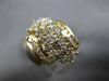 ESTATE EXTRA LARGE 1.5CT ROUND CUT DIAMOND 14K YELLOW GOLD CLUSTER COCKTAIL RING