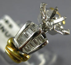 DIAMOND 18KT YELLOW GOLD & PLATINUM MARQUISE SEMI MOUNT ENGAGEMENT RING #21089
