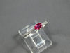 ESTATE .39CT DIAMOND & AAA RUBY 14KT WHITE GOLD 3D ROUND & OVAL CLASSIC FUN RING