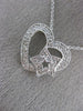 ESTATE .28CT DIAMOND 18KT WHITE GOLD 3D CLASSIC OPEN HEART STAR FLOATING PENDANT