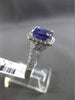 ESTATE 3.55CT DIAMOND & TANZANITE 18KT WHITE GOLD 3D SQUARE HALO ENGAGEMENT RING