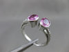 ANTIQUE LARGE 2.04CT DIAMOND & PINK SAPPHIRE 14KT WHITE GOLD TENSION RING #19113