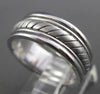 ESTATE WIDE 14KT WHITE GOLD SOLID MATTE & SHINY WOVEN WEDDING BAND RING #23104