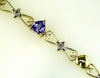 2.35CT DIAMOND & AAA TANZANITE 14KT YELLOW GOLD HEART SHAPE STAR TENNIS BRACELET