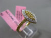 ESTATE .37CT WHITE & INTENSE YELLOW DIAMOND 18KT TWO TONE GOLD 3D MARQUISE RING
