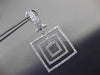 ESTATE 2.17CT DIAMOND 18KT WHITE GOLD 3D FLOATING OPEN SQUARE CLIP ON EARRINGS