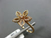 ESTATE .26CT ROUND DIAMOND 18KT ROSE GOLD ROPE MILGRAIN CLASSIC FLOWER FUN RING